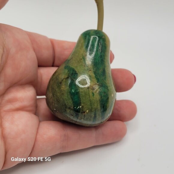 Vintage Small Marble Alabaster Decorative Fruit - Apple and Pear - Picture 8 of 16